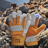 Working Leather Gloves Reinforced Leather Gloves Leather Impact Gloves Cut 5 FL-1015 Yellow