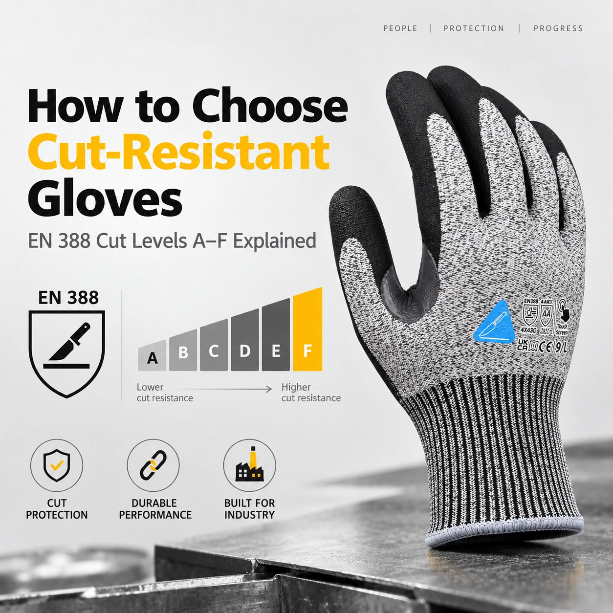 How to Choose Cut-Resistant Gloves: EN 388 Cut Levels A–F Explained | Safeyear