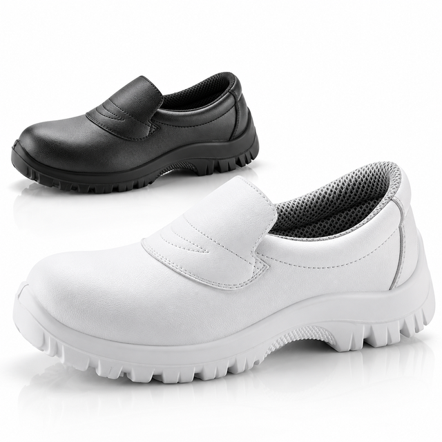 Safetoe L-7019 S2 food industry safety shoes in black and white