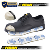 Engineer safety work shoes with wide composite toe cap and non-metallic puncture-resistant textile midsole