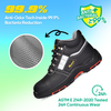 Premium Black Leather Industrial Safety Work Shoes M-8027PRST