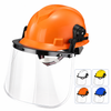Orange W-003V electrical safety helmet with face shield