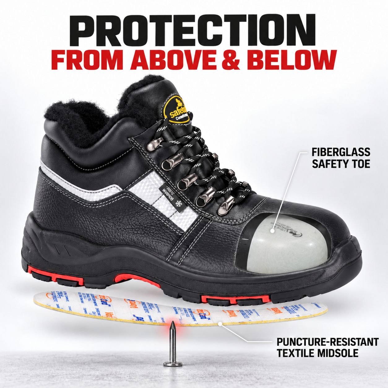 Warm Winter Fur Lining Safety Boots Winter Heavy Duty M-8027 Winter IceShield