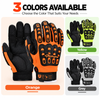 FL-9001 Impact Protection Work Gloves in Orange Yellow and Grey