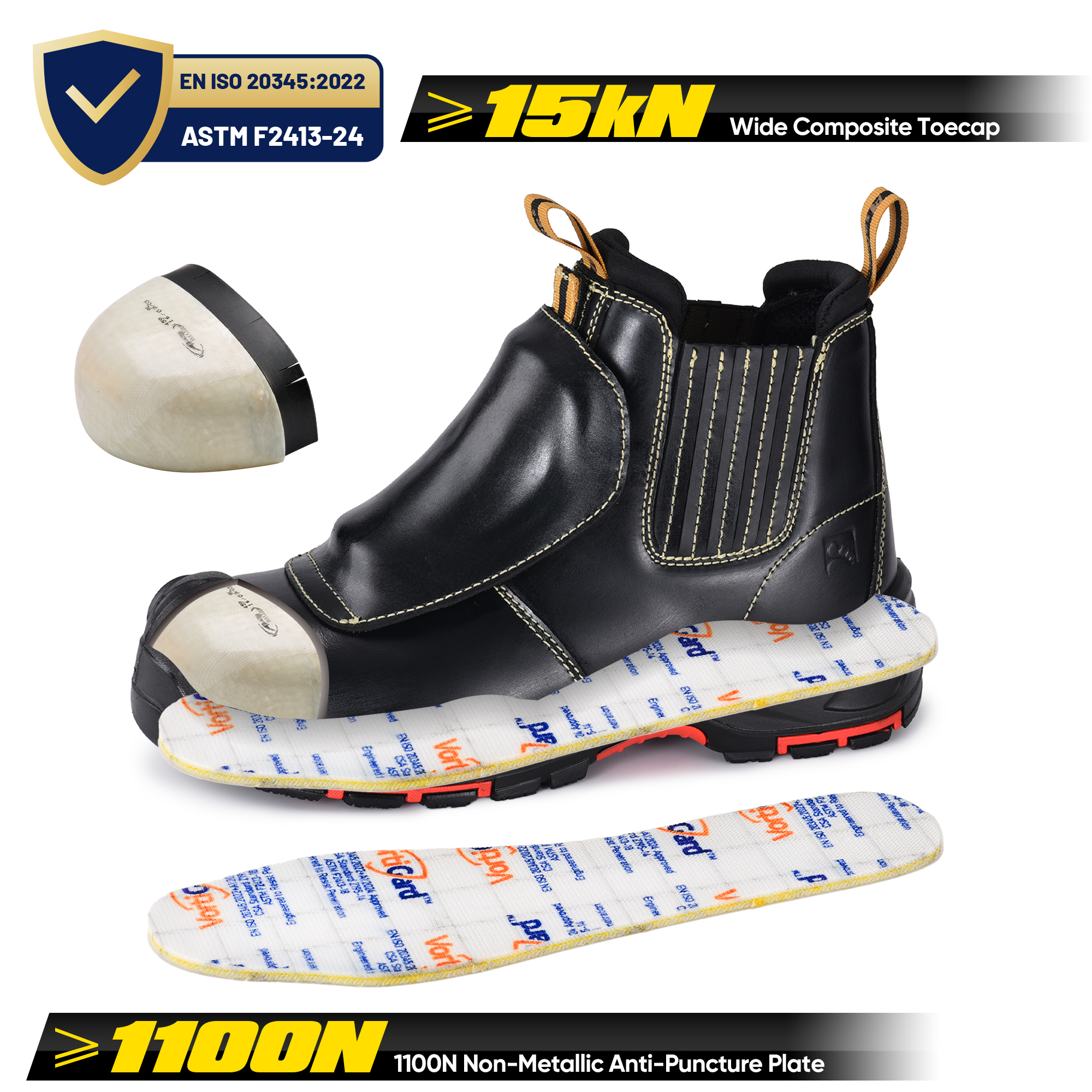 Welding Work Boots Mining Safety Boots Metal Free | M-8025NBK MP