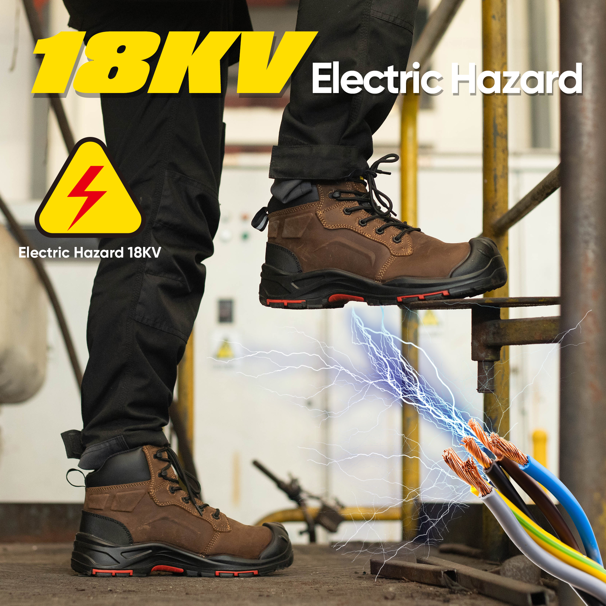 Metal-Free Industrial EH Safety Boots | Certified Protection M-8552EH Pro