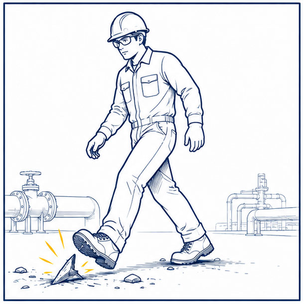 Oil WorkPlaces Sharp Object & Puncture Hazards