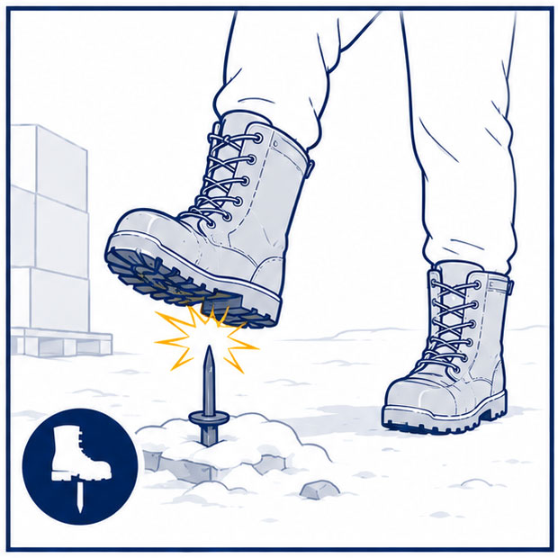 Winter WorkPlaces Puncture Hazards