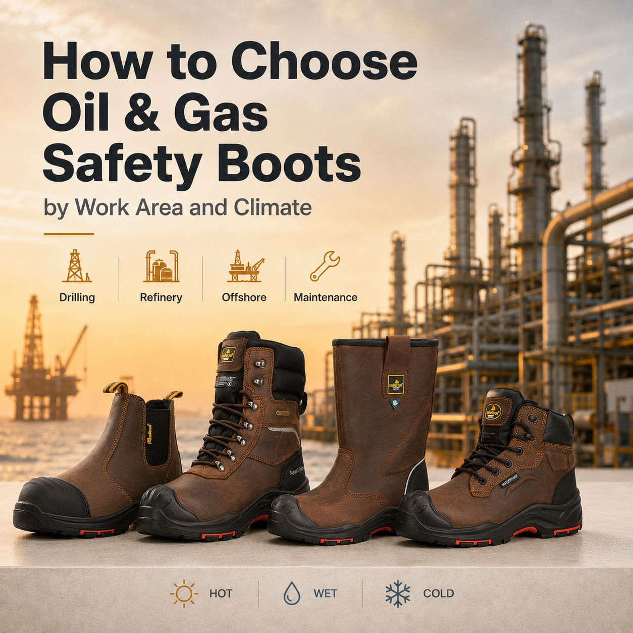 How to Choose Oil & Gas Safety Boots by Work Area and Climate