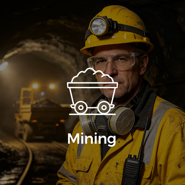 Mining safety helmets for underground and industrial mining workers