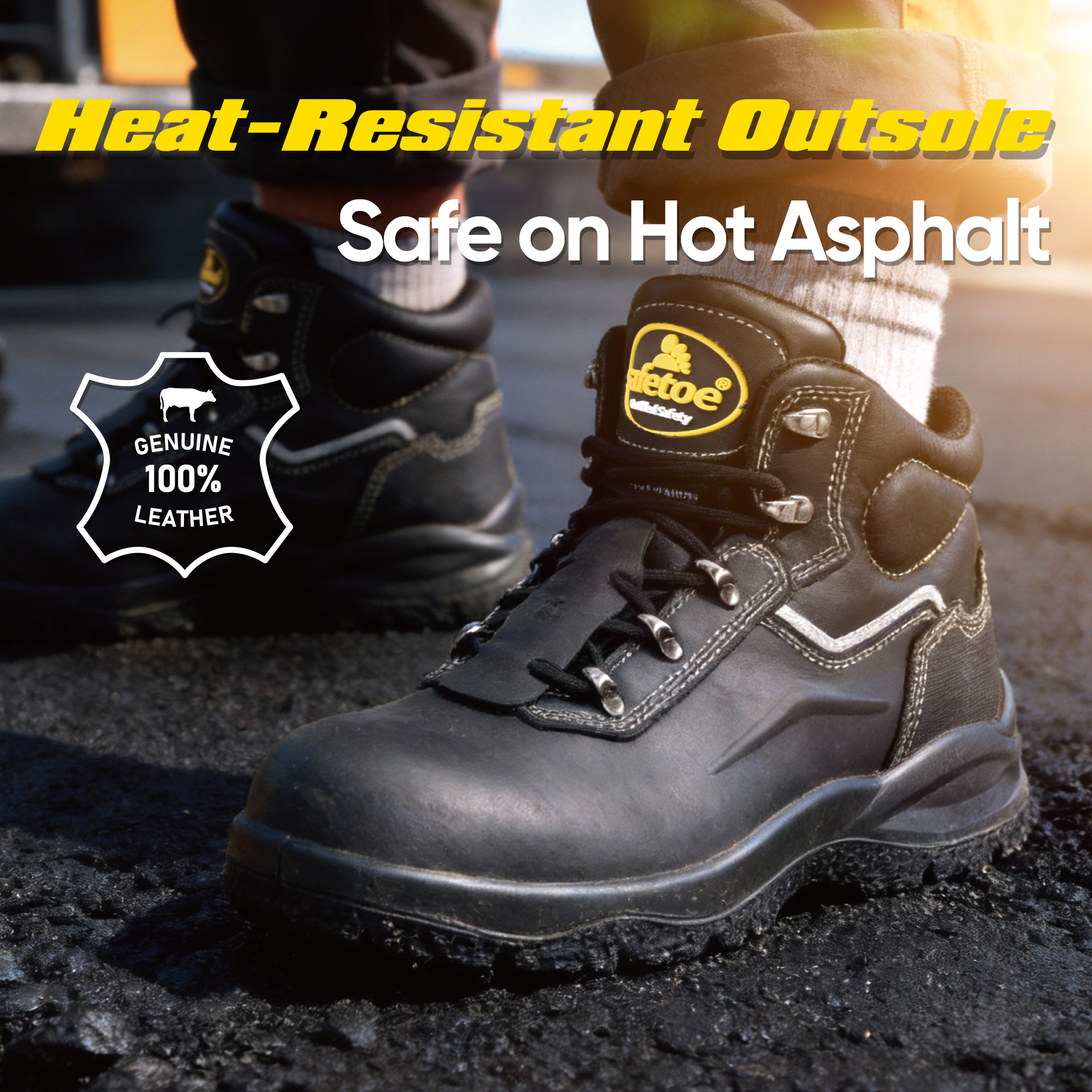 Asphalt Paving Safety Boots with 300℃ Heat Resistant Outsole | M-8565PV