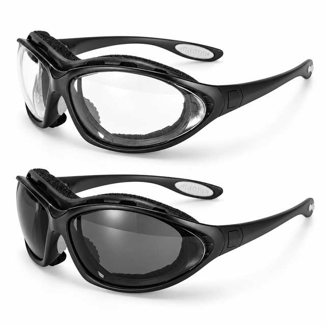 Safeyear SG002 wash-resistant anti-fog safety glasses with clear PC lens and cushioned inner frame