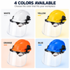W-003V safety helmets with face shields in white yellow orange and blue