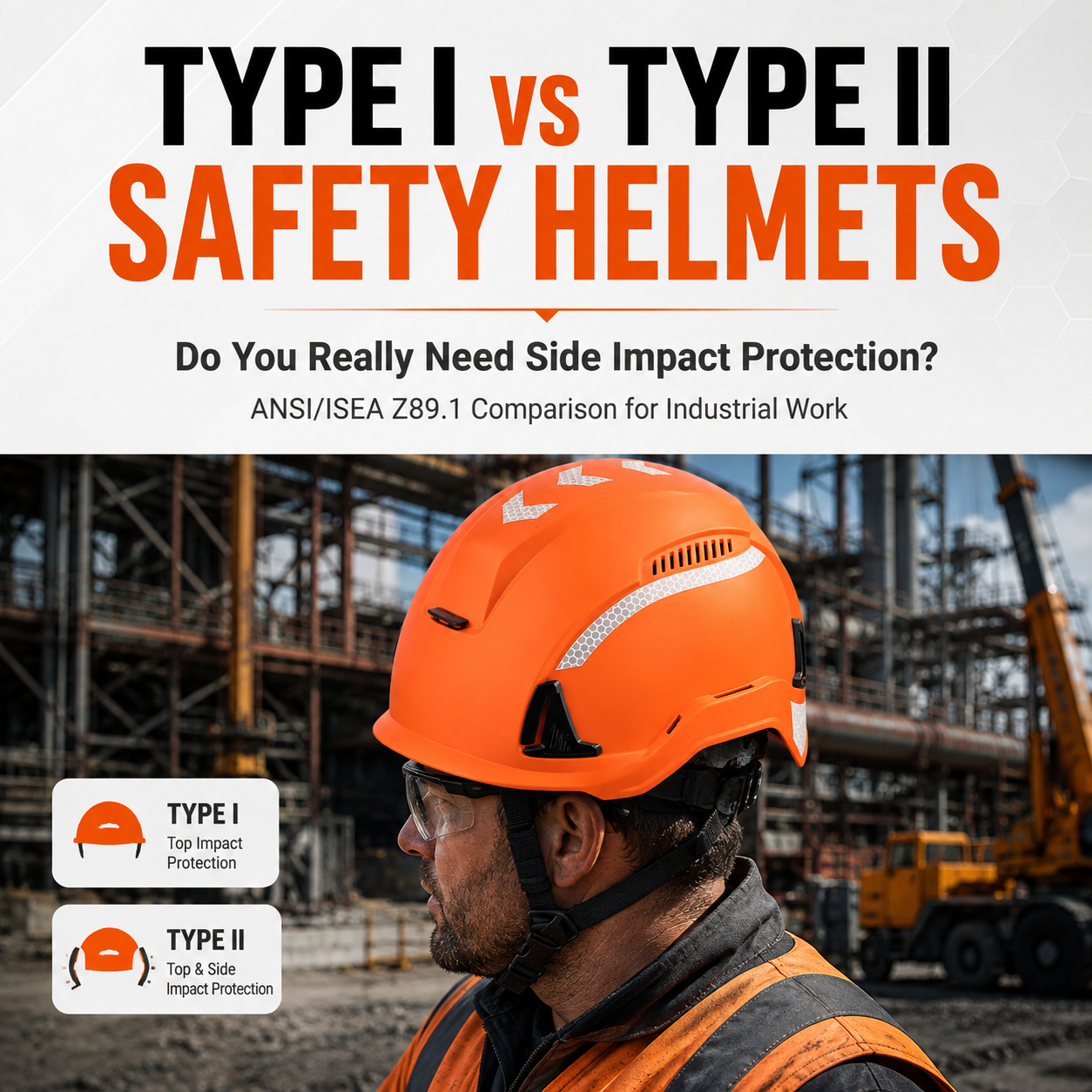 Type I vs Type II Safety Helmets: Do You Really Need Side Impact Protection?
