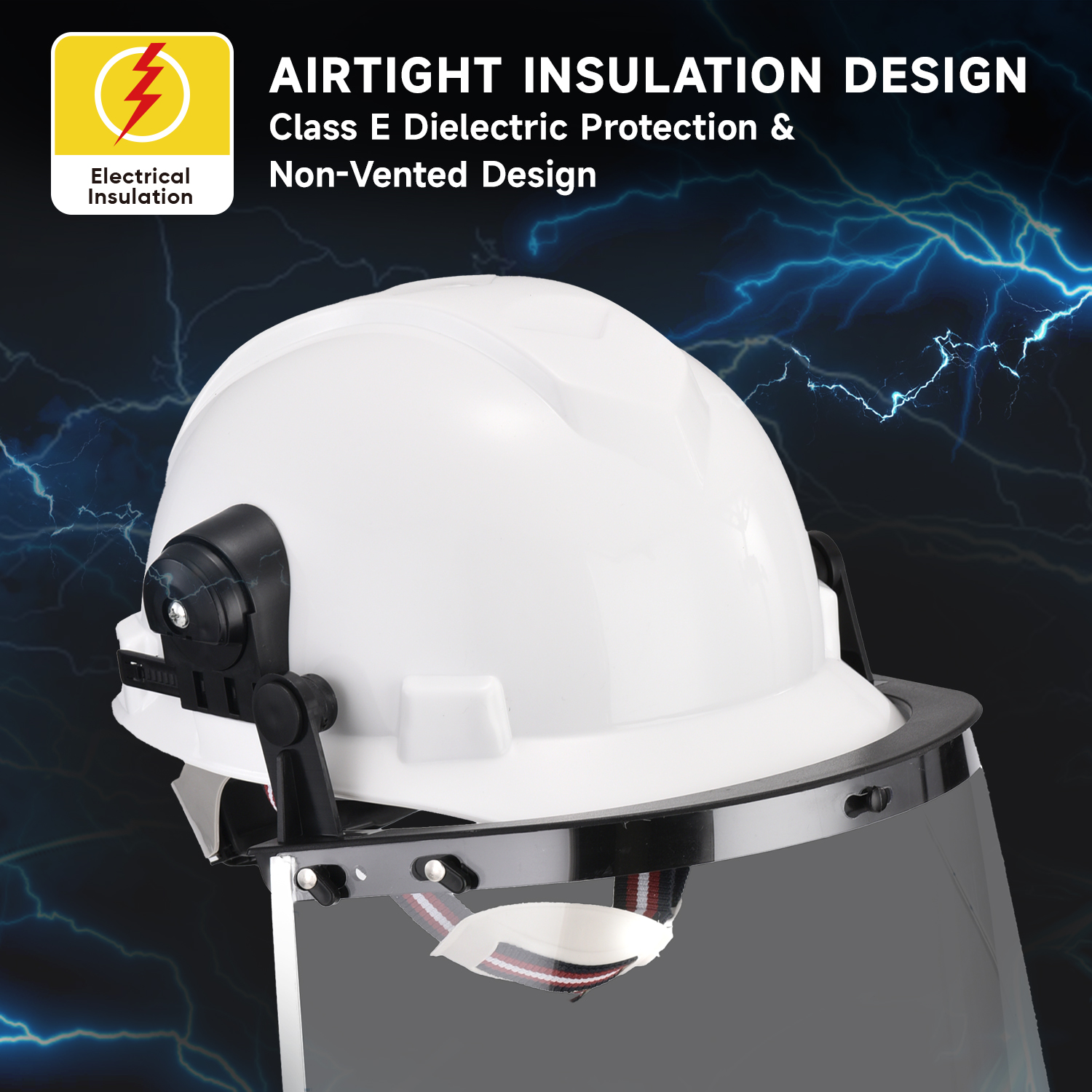 Non Vented Safety Helmet with Face Shield Visor