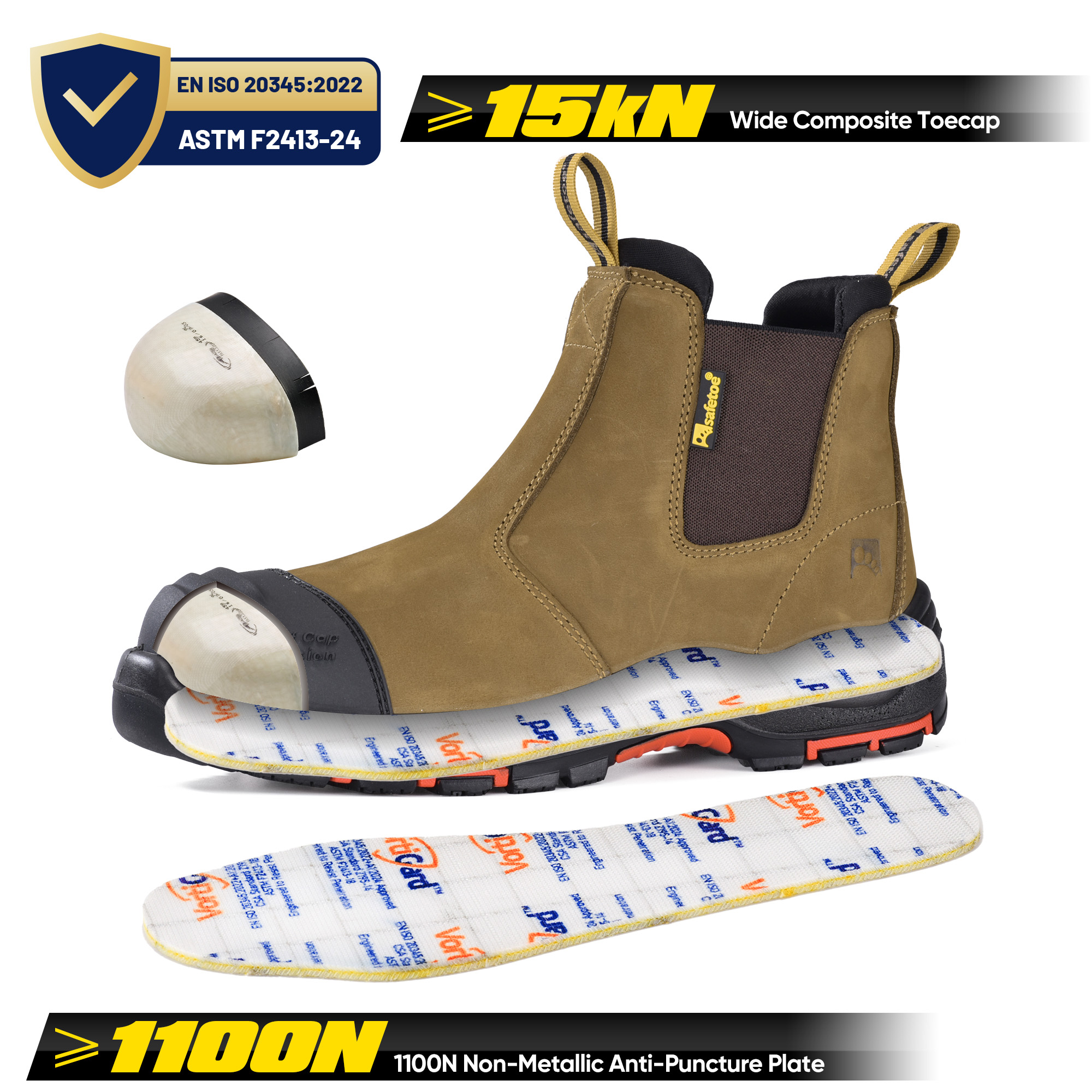 Safetoe M-8025NB mining safety boots with composite toe and anti-puncture protection