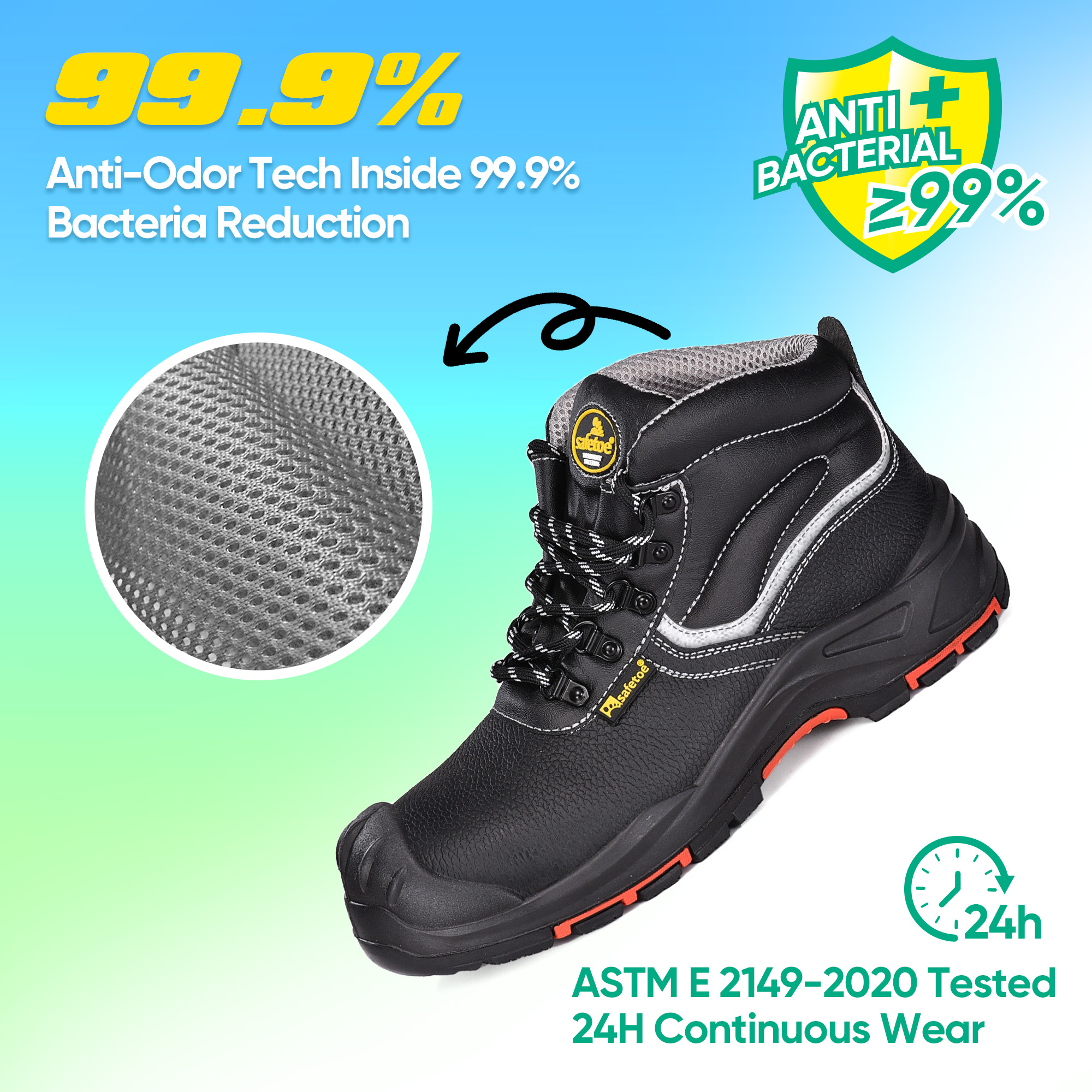 Black Cow Certified Industrial Construction Safety Shoes M-8520PRST