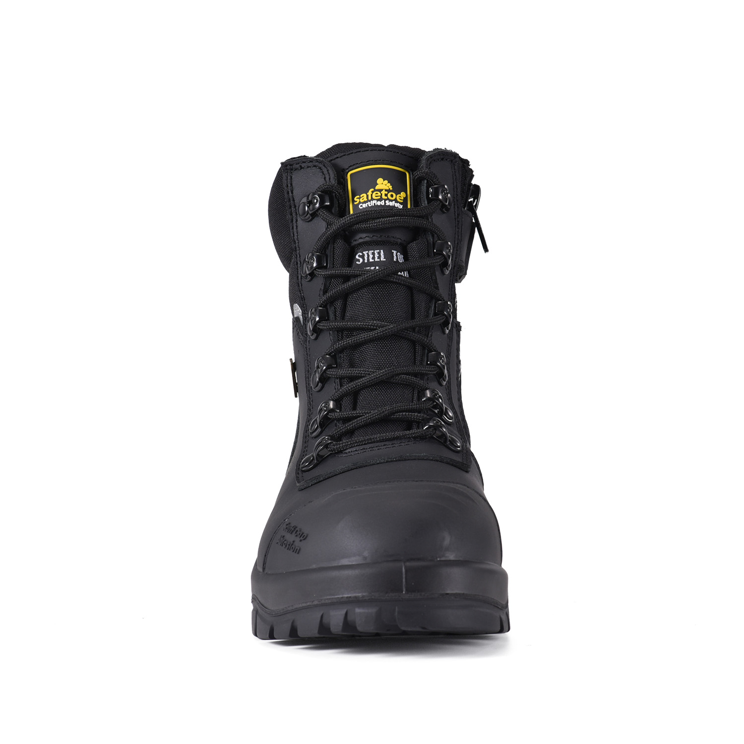 AS 2210.3 S3 Steel Toe Mining Safety Boots With Zipper | M-8577BK 