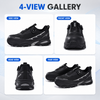 Four-view gallery of L-7601 black QuickDial™ safety shoes