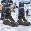 Pair of Safetoe M-8027 insulated winter safety boots with warm lining