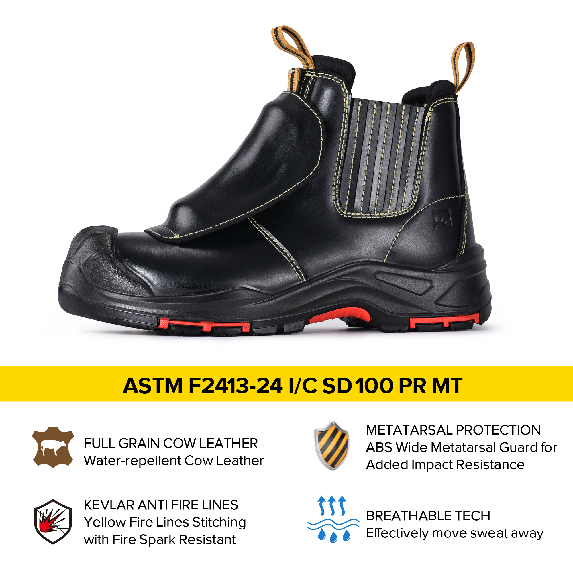 Welding Work Boots Mining Safety Boots Metal Free | M-8025NBK MP
