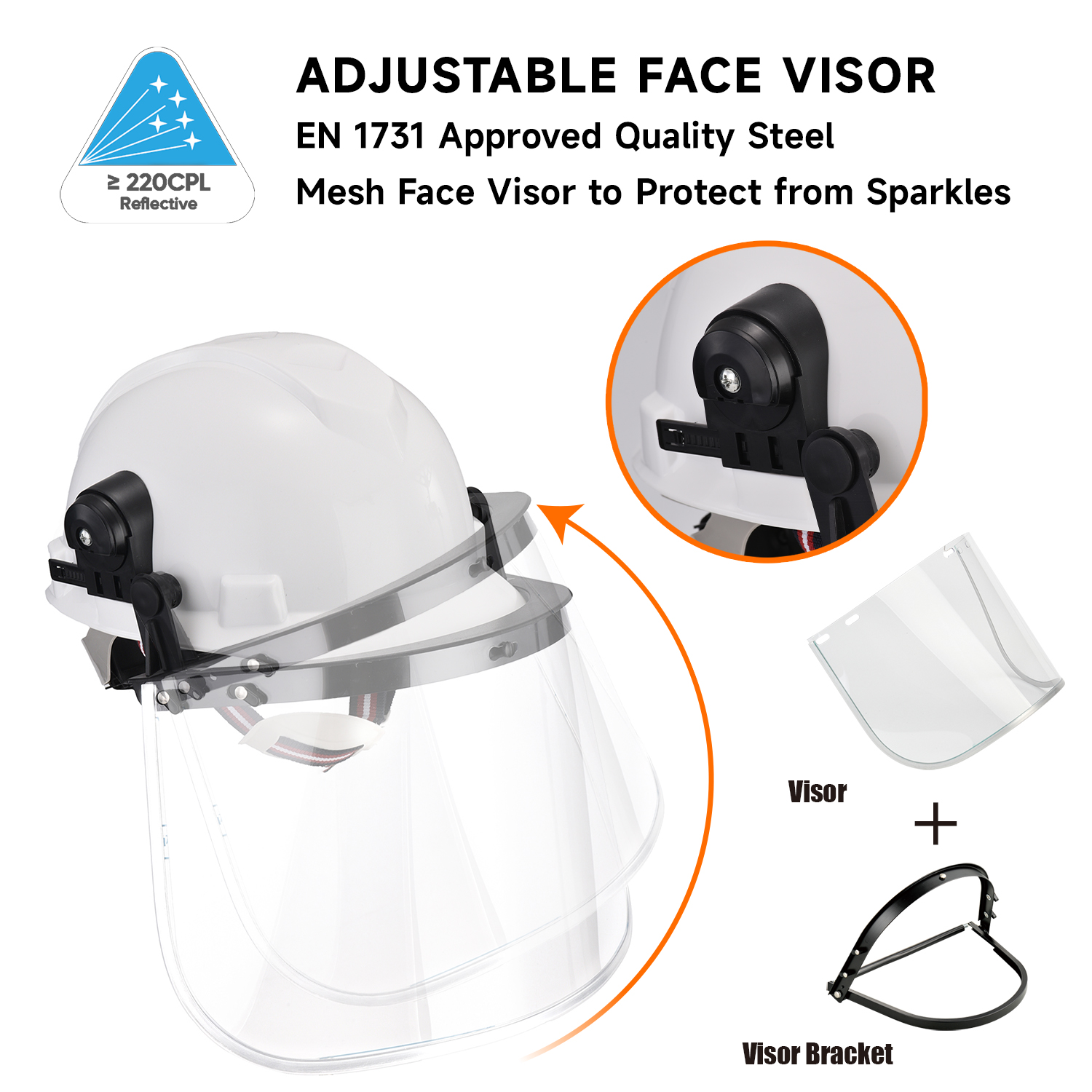 Non Vented Safety Helmet with Face Shield Visor