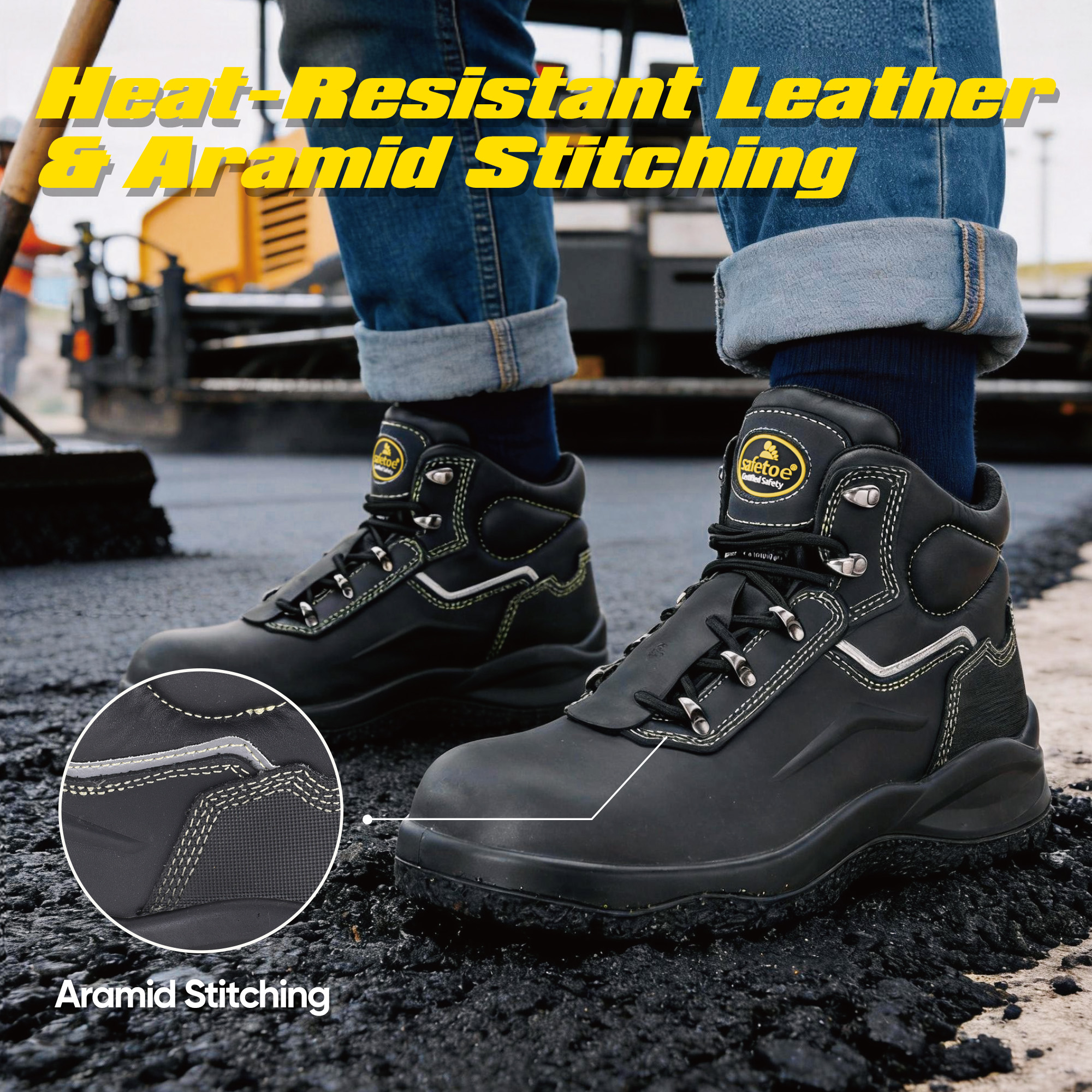 Asphalt Paving Safety Boots with 300℃ Heat Resistant Outsole | M-8565PV