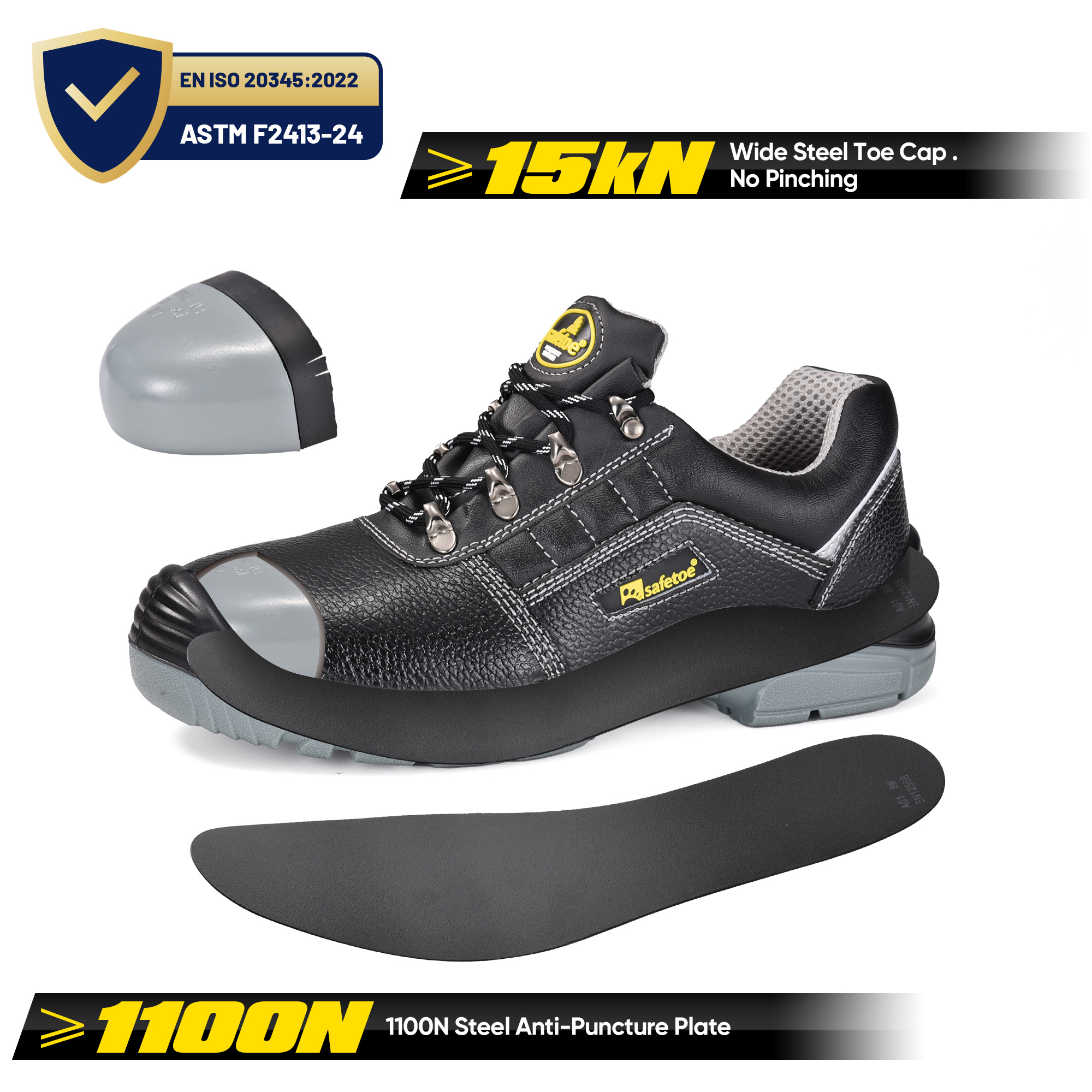Lightweight S3 Construction Safety Shoes with Steel Toe L-7163
