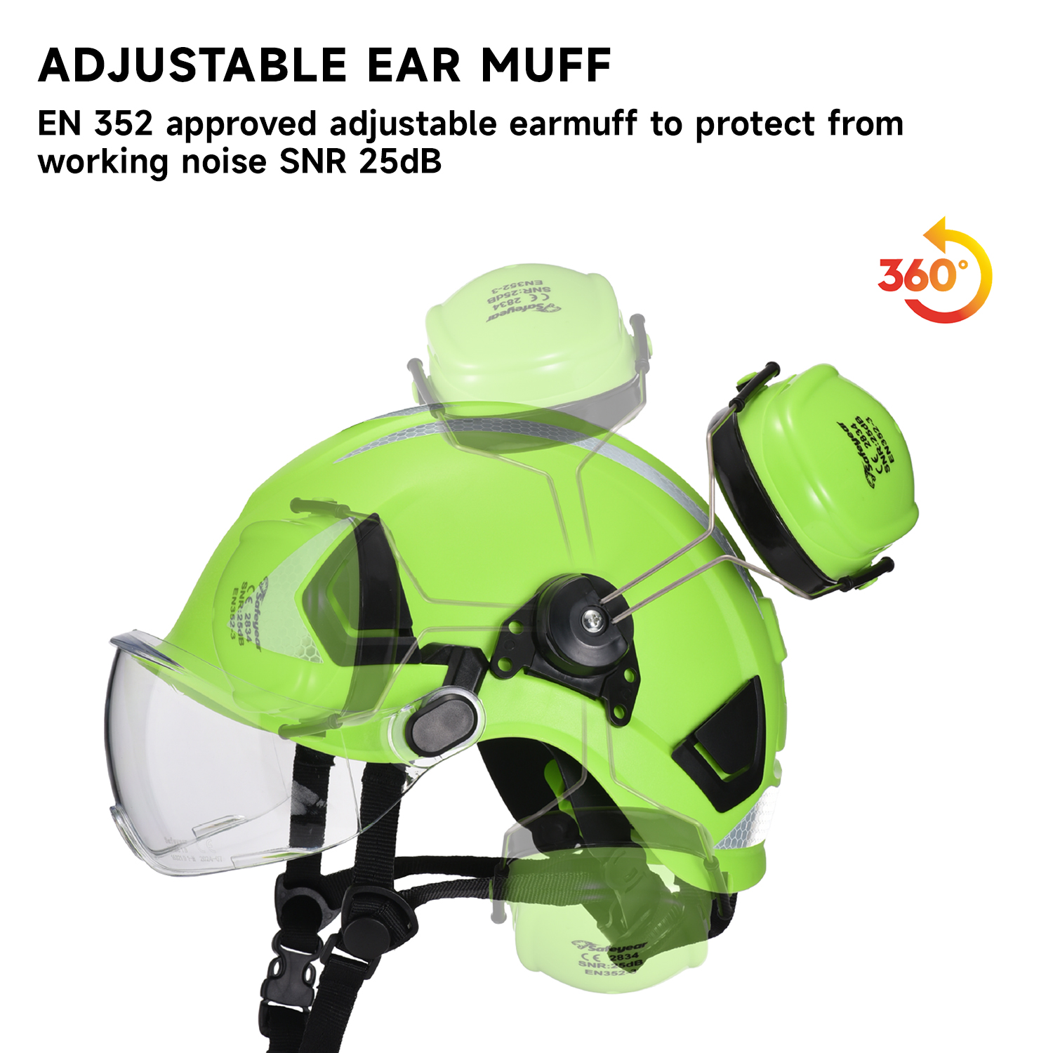 M-5018 forestry helmet with EN 352-3 earmuffs for hearing protection