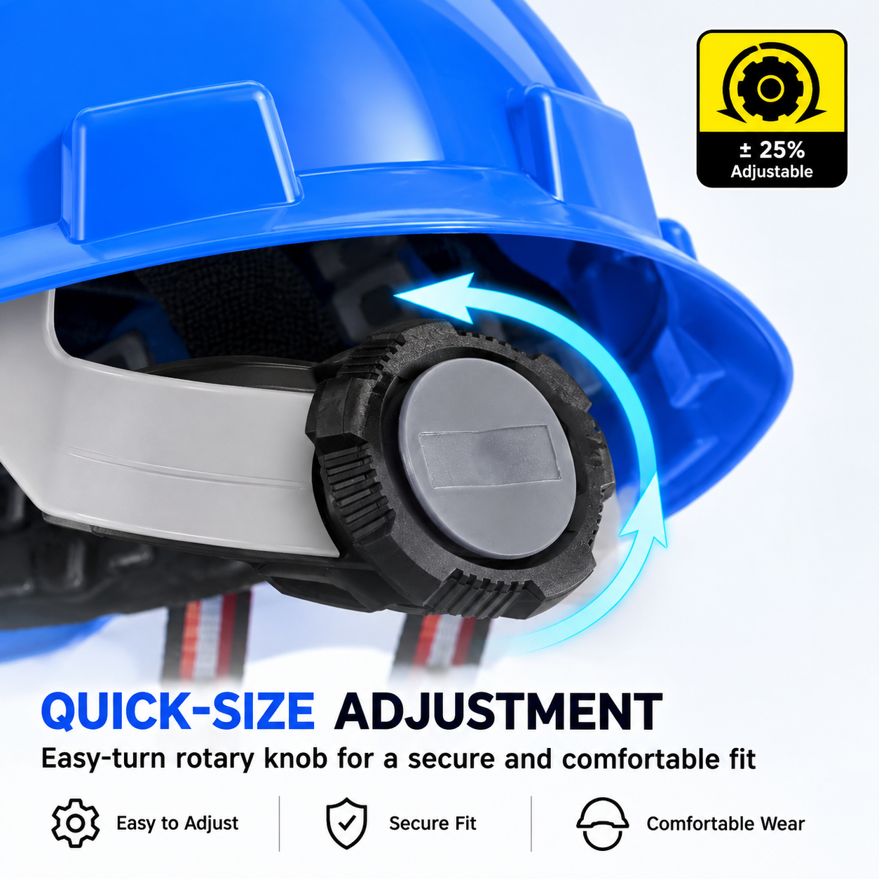 W-003R safety helmet with adjustable ratchet suspension system