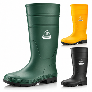 Safetoe W-6036 green occupational Wellington boots with waterproof PVC construction and additional color options