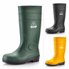 Safetoe W-6037 S5 safety gumboots with green waterproof PVC upper and steel toe