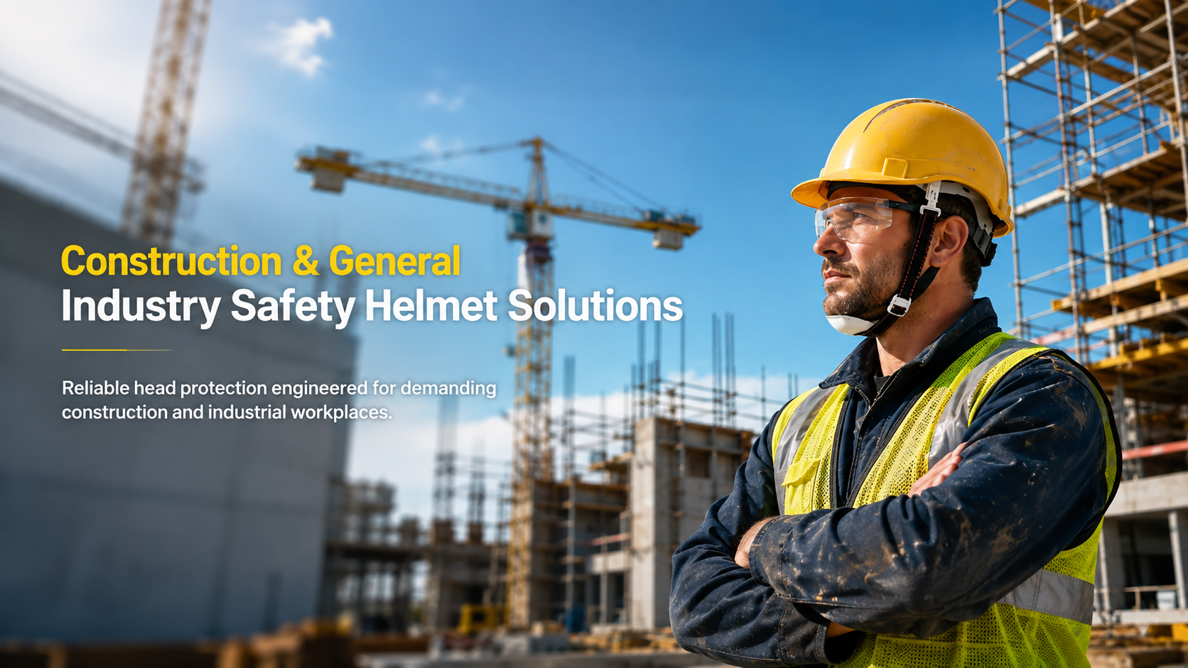 Construction safety helmet solutions for industrial and building site head protection