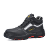 Premium Black Leather Industrial Safety Work Shoes M-8027PRST SiteShield Pro