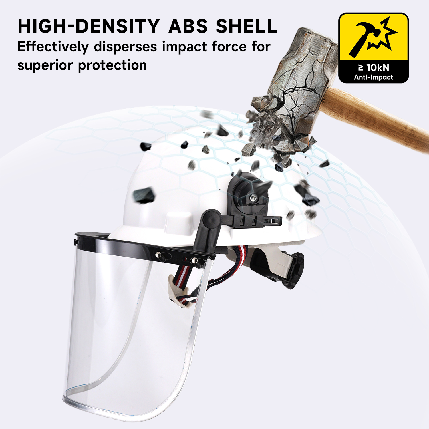 Non Vented Safety Helmet with Face Shield Visor