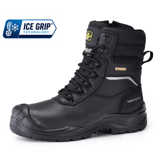 H-9552 IceGrip extreme cold safety boots with 400g insulation, waterproof zip and ice traction outsole