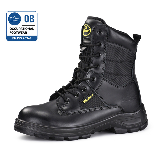 H-9438 OB tactical style occupational boots with leather upper, side zip and durable outsole