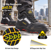 Premium Black Leather Industrial Safety Work Shoes M-8027PRST