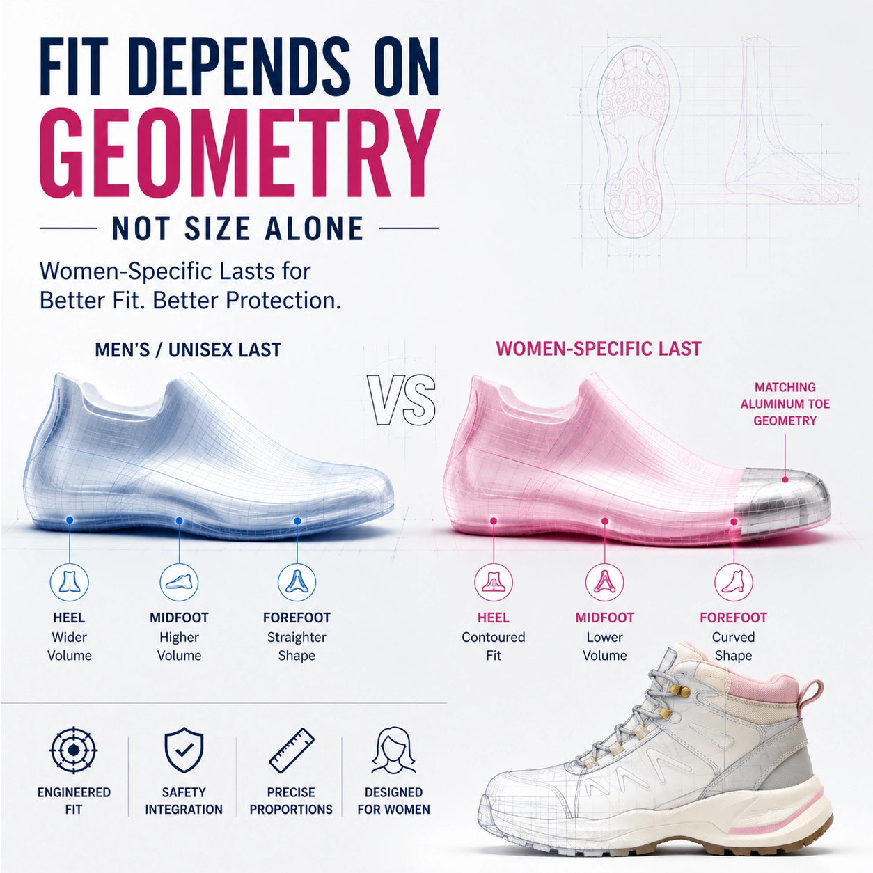 Why Women-Specific Lasts Matter in Safety Footwear