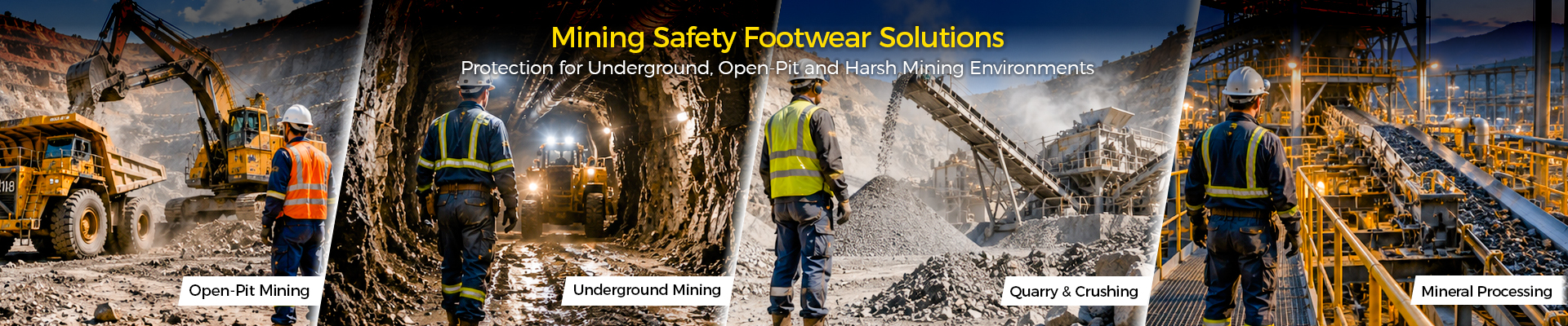 Underground open-pit and quarry mining work environments
