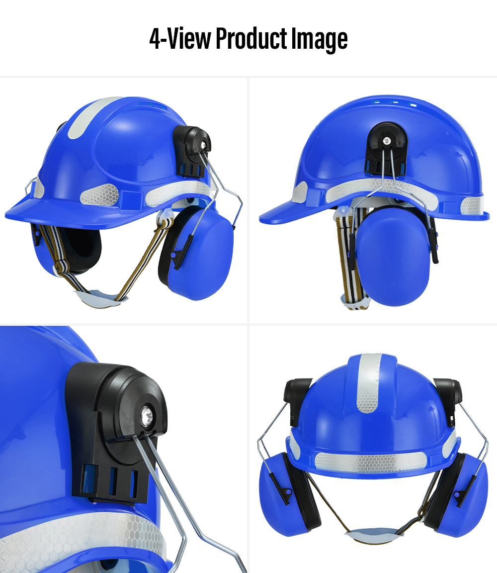 Construction Safety Helmet with Earmuffs W-018EM