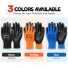 Safeyear PN8003 PU Coated Work Gloves in Black Orange and Blue