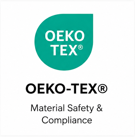 OEKO-TEX&reg; certification for tested material safety and compliance