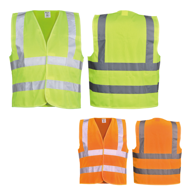 Safeyear Y-1007 lightweight hi-vis safety vest in yellow and orange