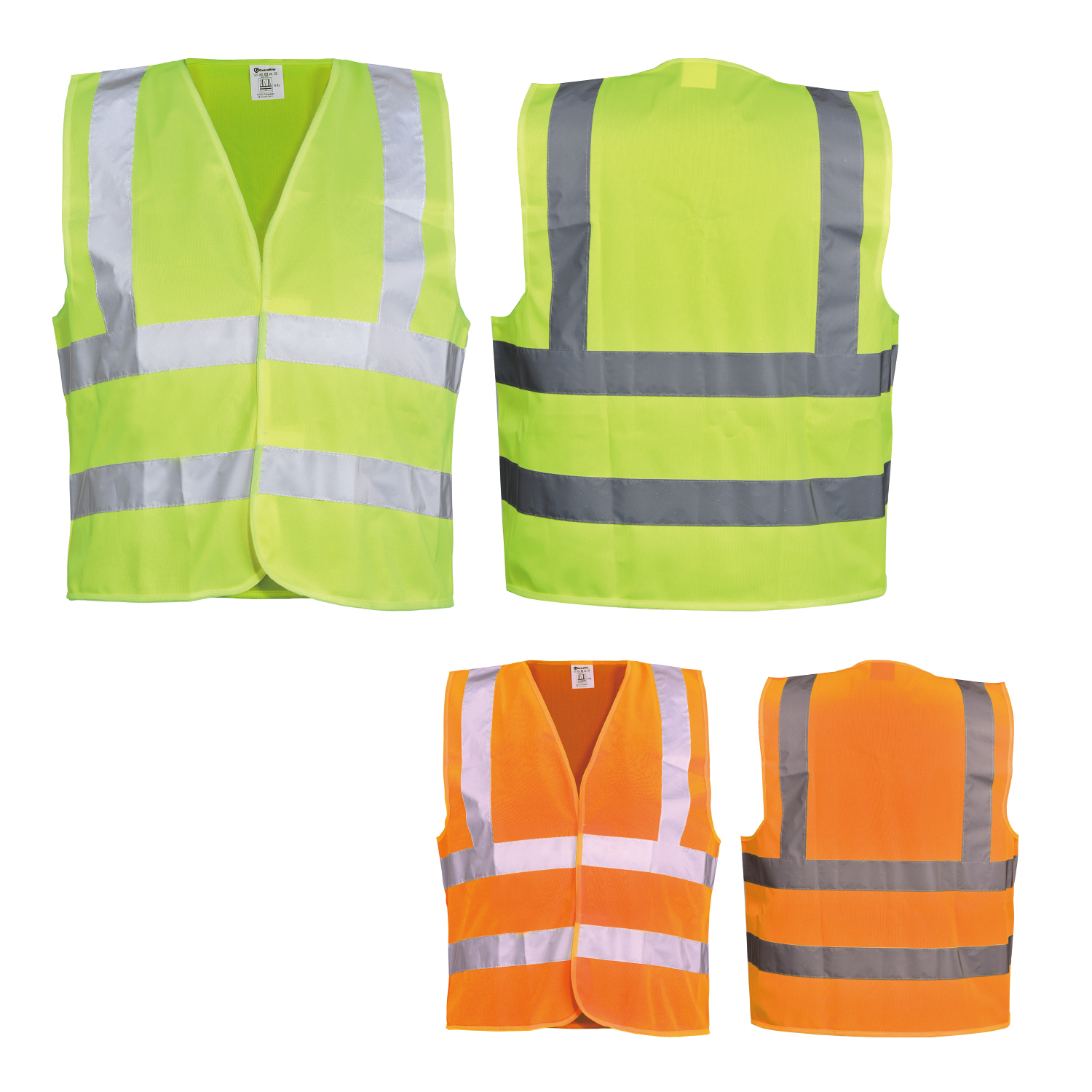 Hi-Vis Reflective Safety Vest Yellow & Orange | Lightweight Work Vest EN ISO 20471
