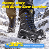 Full-grain cow leather winter safety boots designed for heavy-duty cold weather and snowy work environments