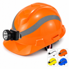 W-003L underground utility safety helmet with headlamp and reflective strips
