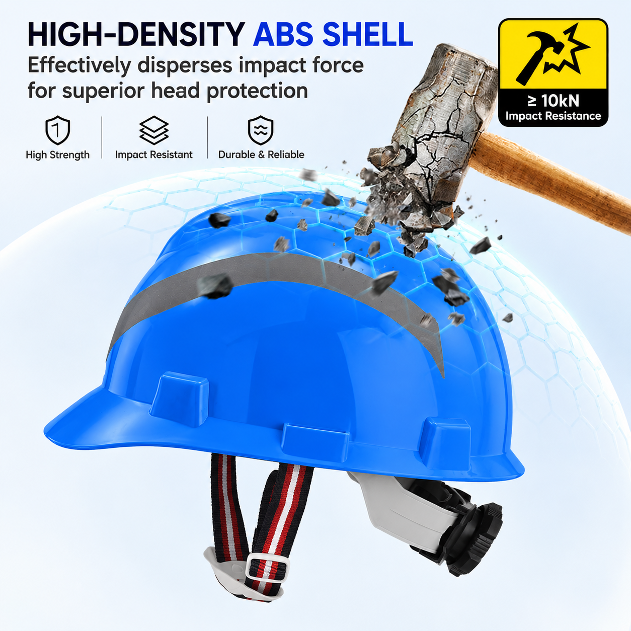 W-003R ABS safety helmet with Type I top impact protection