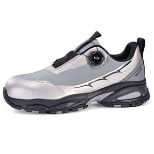 L-7601 silver lightweight aluminum toe safety shoes with QuickDial closure