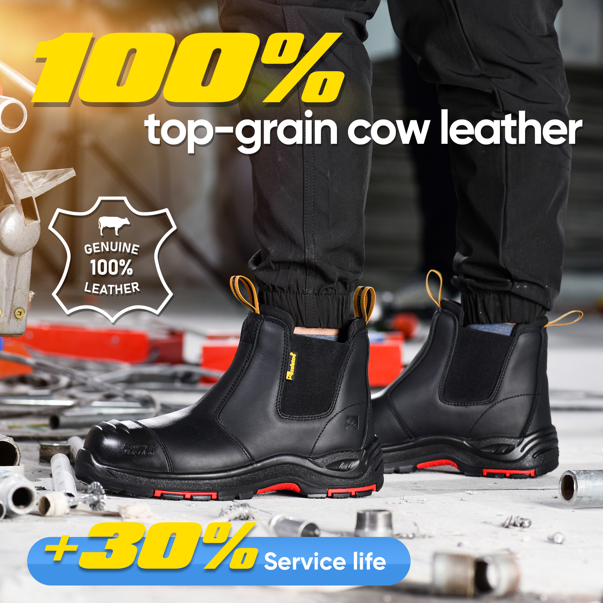 Safetoe M-8025NBK leather electrician safety boots for industrial electrical work